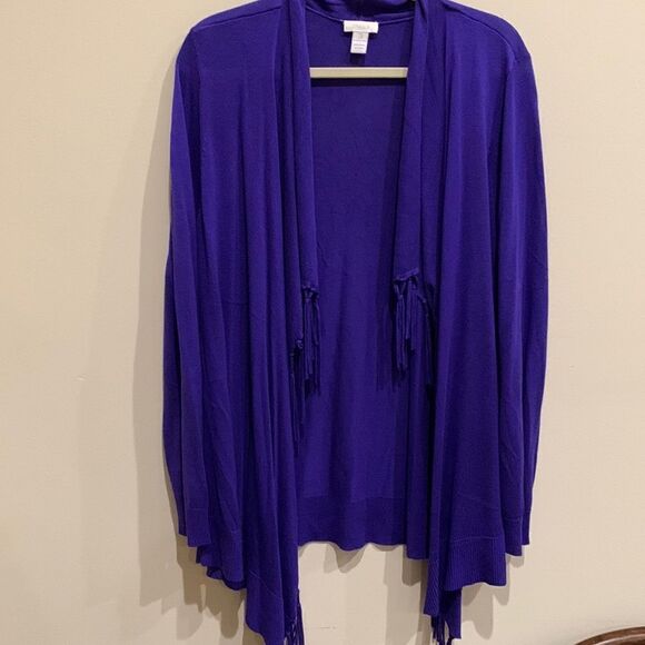 Chicos Drape Purple Cardigan  - Picture 1 of 11
